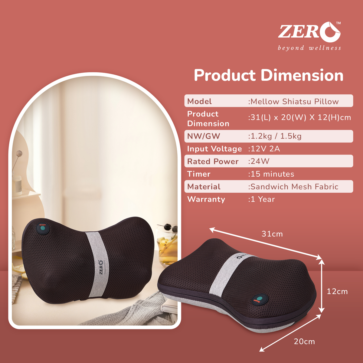 Massage Pillow | Mellow Shiatsu